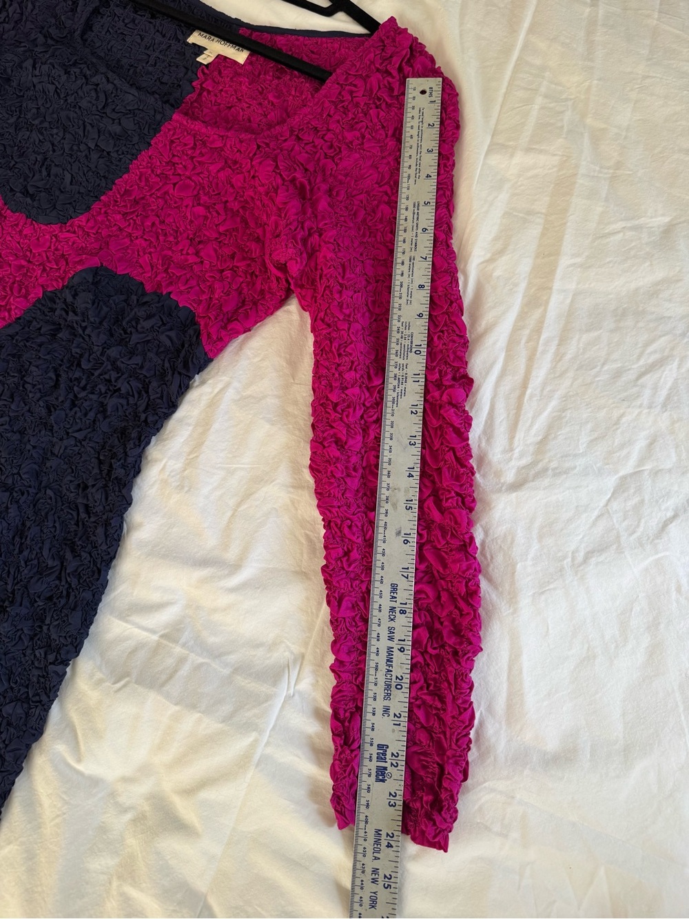Mara Hoffman Two-Tone Textured Long Sleeve Maxi Dress in Black and Magenta - Picture 11 of 13